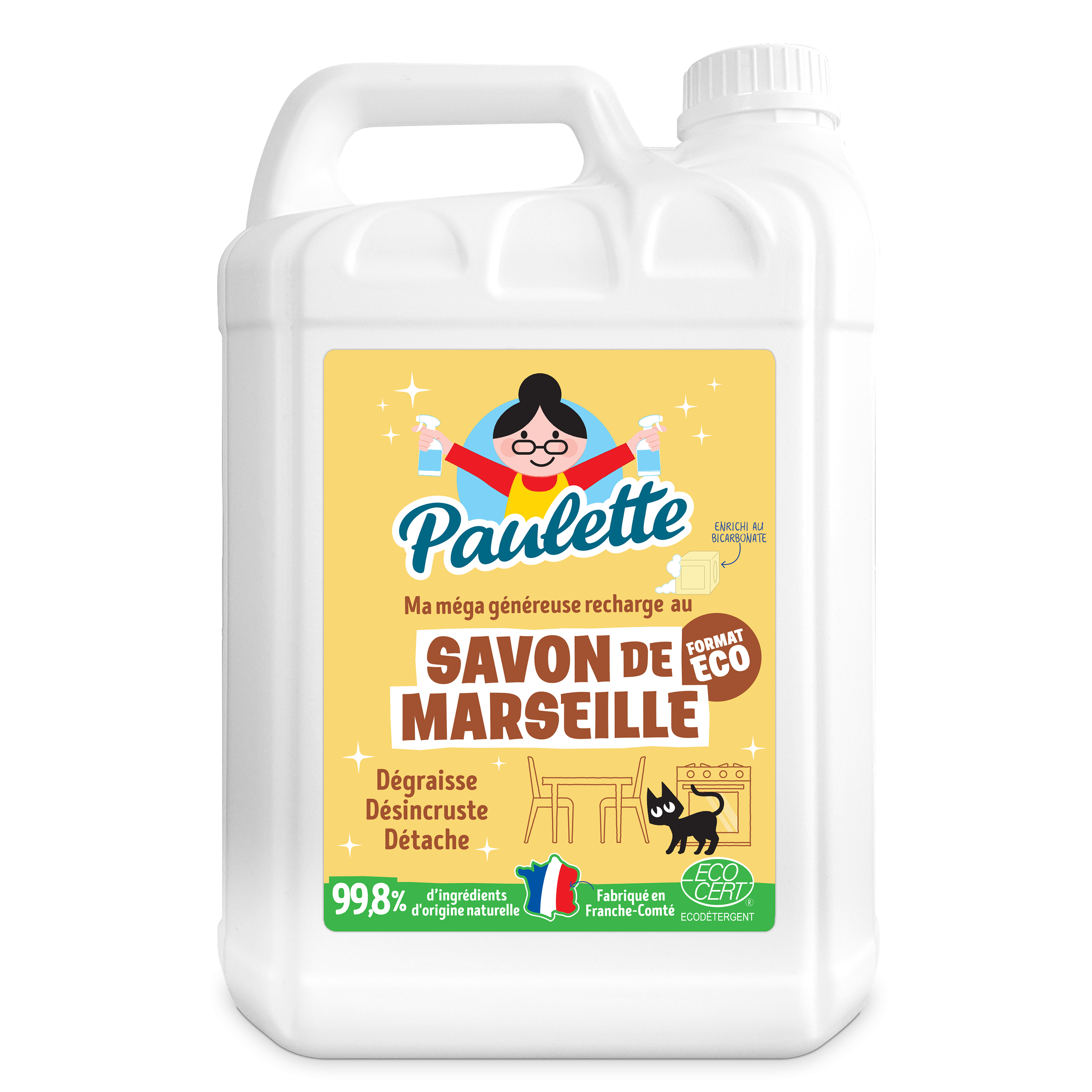 Paulette Lessive au savon végétal Ecocert 1,25l